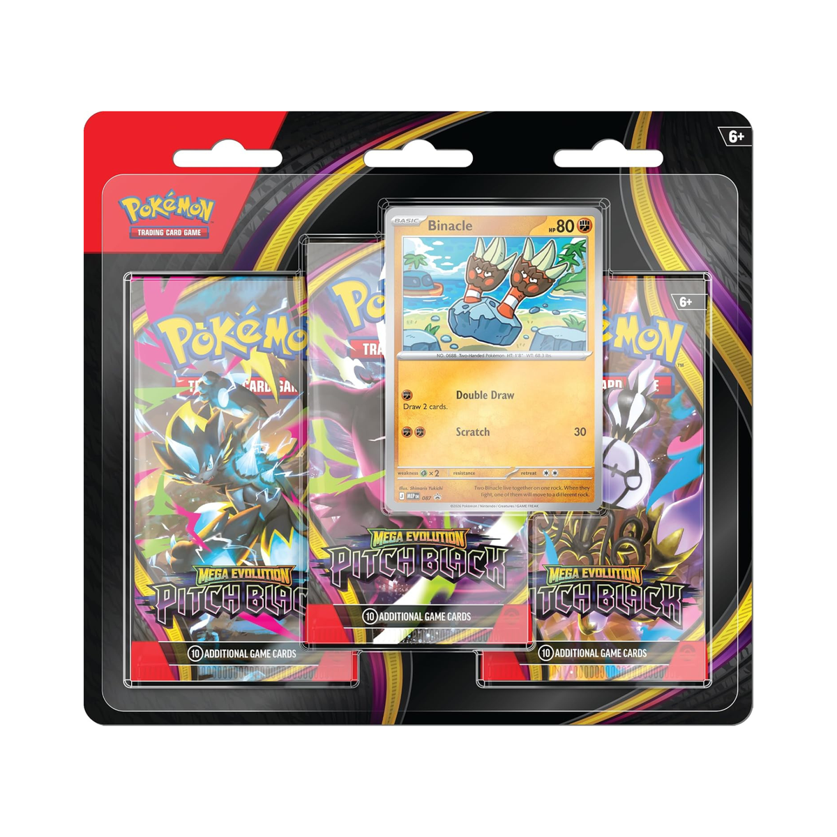 Pokemon TCG: Mega Evolution - Pitch Black 3 Booster Pack Blister (Binacle)