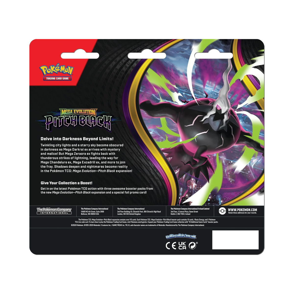 Pokemon TCG: Mega Evolution - Pitch Black 3 Booster Pack Blister (Binacle)